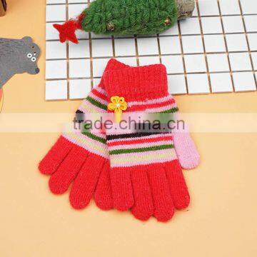TC13025 Cheap Winter Warm Knitted Kids Gloves New Fashion Cute Long Finger With Fingers photo-5