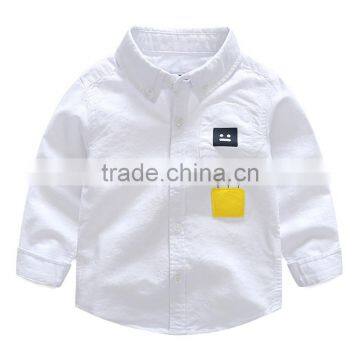 S33464W Children Cotton Long Sleeve Baby Boys Cute Embroidery Blouses photo-2