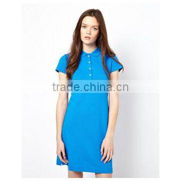 Beautiful ladies cotton polo dress shirt for wholesale