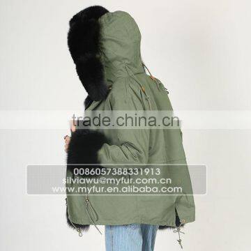 Myfur Luxury Fox Body Fur Trimmed Ladies Parka Jackets Wholesale photo-5