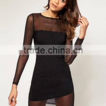 Mini Dress with Mesh Panel