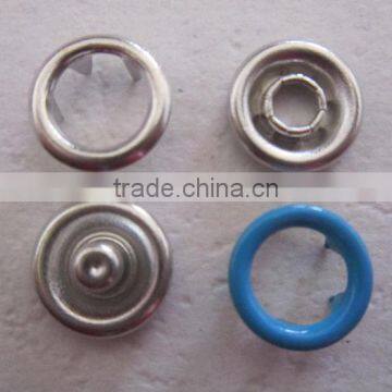 Enviromental-friendly Baby Jumpsuit Brass 4 Part Nickel Color Ring Style Prong Snap Button 9.5mm