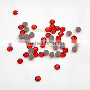 Flat Back Glass Hot Fix Stone Loose Crystal Components With a Flat Reverse Side Siam Colour photo-2
