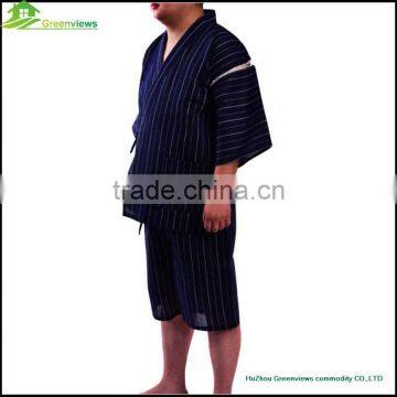 Men Blue Stripe Japanese Style Boys Costume Pajamas China Pyjamas Manufacturers Men's Pajamas Print Robe Kimono GVXF0005 photo-3