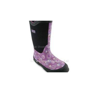 Women Neoprene Rubber Boots With Handles