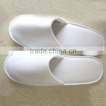 Disposable Open Toe Brushed Fabric Design Print Personalized White Hotel Slippers photo-2