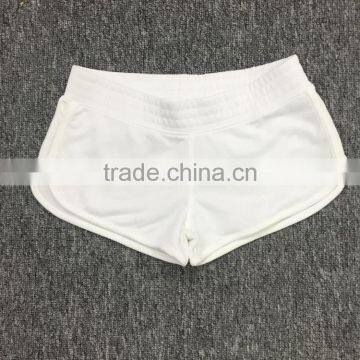 Girls's White Loose Elastic Band Running Workout Athletic Shorts photo-5