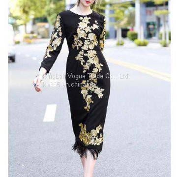High Quality Designer Clothing Women Fashion Embroidery Long Party Prom Dress China Wholesale photo-2