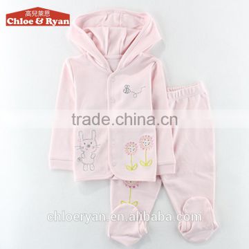 100% cotton long sleeve clothes baby girl sleep pink infant wear