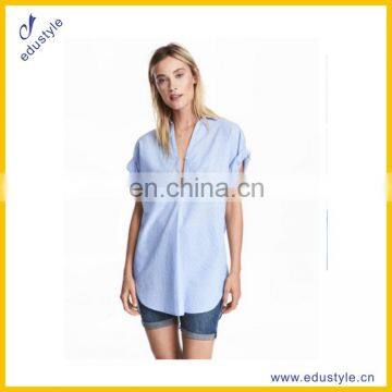 Wholesale 100% Cotton Lady Shirt 2017 Blouse Women Summer