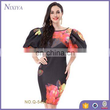 2017 China wholesale classic new model floral printing woman dress