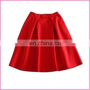 fresh single color sexy nifty pleated or A-line skirt with lining