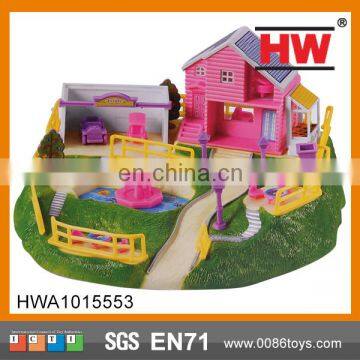 Lovely Plastic house play set for kids Mini Villa house model toy