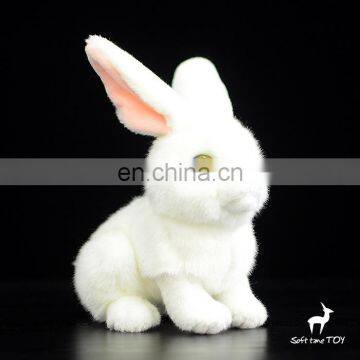 Realistic white rabbit plush soft bunny gift kids toy