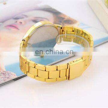 Mens and Women Unisex Luxury Band Gold Stainless Steel Wrist Watches photo-3