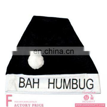 2017 New Designs Adult Bah Humbug Black Novelty Santa Claus Christmas Xmas Hat for Christmas Party