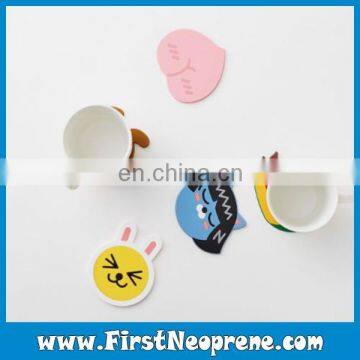 Cute Cutting Carton Shape Free Toy Rubber Coaster