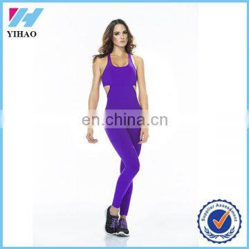 2016 Yihao Women Custom Fitness Gym Apparel Solid Yoga Wear Pants Jumpsuits Leggings