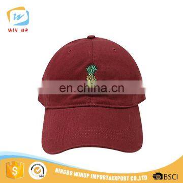 WINUP 2017 Wholesale 100% Cotton Pineapple Logo Snapback Baseball Cap