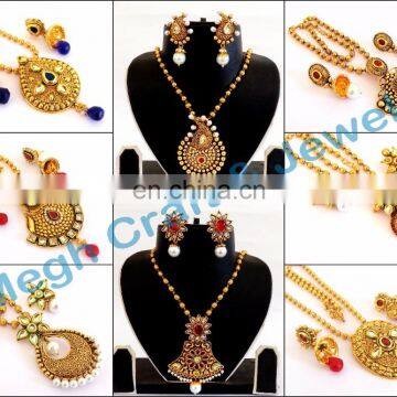 2018 Bollywood Fashion Bridal Jewelry Set- bridal Jewellery-south Indian Bridal Jewellery wedding Wear Necklace Set