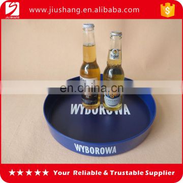 Personalized round shap plastic bar tray