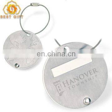 Custom Souvenir Round Metal Luggage Tags With String