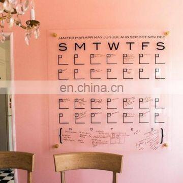 Wholesale acrylic wall mount perpetual calendar with printing,magnet advent calendar for display