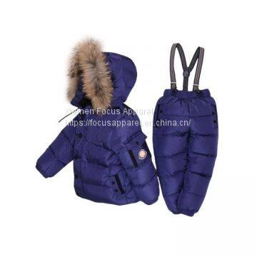 China Factory Direct Sell Kids' Winter Jackets Winter Pants Ski Suits With Hood for Children photo-4