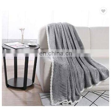 100% Polyester Sherpa Flannel Blanket Two Sides Brushed Cozy Fleece Throw photo-5