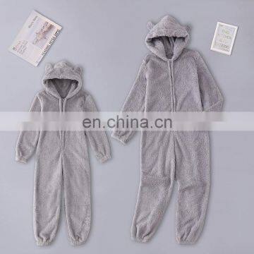 Hot Style Mom Plus Size Plush Jumpsuit Hooded Pajamas Parent-child Mom and me Sleeping Wear photo-4
