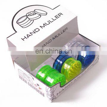 Wholesale 60mm3 Layer Acrylic Material Plastic Smoke Grinder photo-3