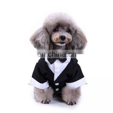 Stylish Shirt Formal Dog Wedding Bow Tie Suit Outfit Pet Dog Tuxedo photo-4