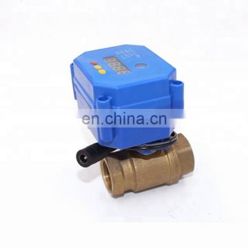 China suppliers DC9-24V DN8-DN32  automatic timer two way brass ball valve with electric actuator