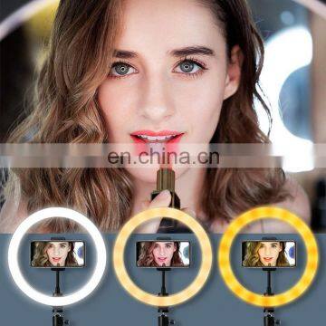 2020 Amazon Adjustable 10 Inch 26 Portable 3 Brightness Selfie Ring Light Photography Led Ring Light With Tripod Stand photo-5