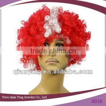 Switzerland football sports fans flag color wigs