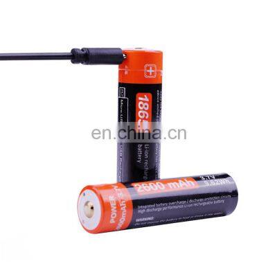 New arrivals ICR 18650 2600mah 3.7v USB lithium ion usb rechargeable battery for electronic devices