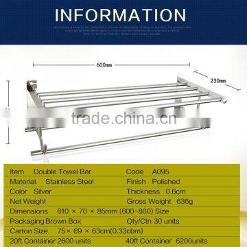 Wesda Wall Mounted Stainless Steel Bathroom Shelf Towel Rack A095 Quality Choice photo-4