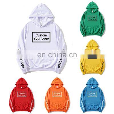 New Fashion Men Autumn, Winter Hooded Street Long Sleeve loose Solid Color Hooded Casual Blouse Fleece Tops White Hoodies/