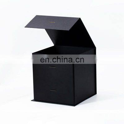 Black Square Cube Custom Eco-friendly 17.5cm Magnetic Lid Gift Boxes Packaging