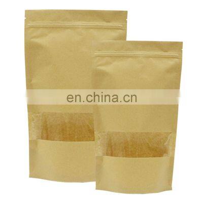 100% Degradable material no metal zipper stand up bag with window custom environmental protection bags for food