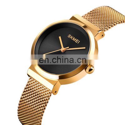 SKMEI Watch Original Supplier 1595 Extremely Thin Japan Quartz Movement Stainless Steel Luxury Women Watches