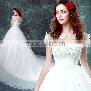 C50030A Alibaba New Fancy Fashional Off-Shoulder Slimming Tailing Wedding Dress