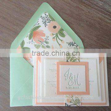 Gorgeous Mint Green and Pink Floral Wedding Invitations Suite