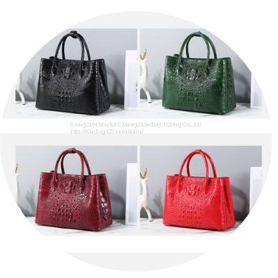 Crocodile Leather Large Bag Women's Bag Leather 2022 New Large-Capacity Bucket Bag Luxury Shoulder Messenger Handbag