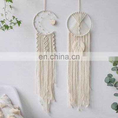 Злой глаз. Ловец снов. Вязаная сова. Макраме вешалка для стены. Ловец снов в виде луны. Тапис. Акриш мюрал. Для бохо стиля декора стены. Домашний декор photo-2