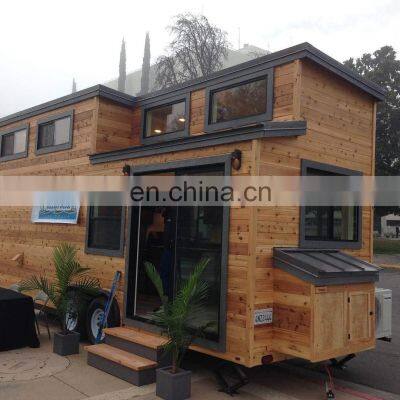 20ft Tiny House On Wheel Modern Prefab Caravan Small Prefabricated Wooden Home Trailer House Rent photo-2