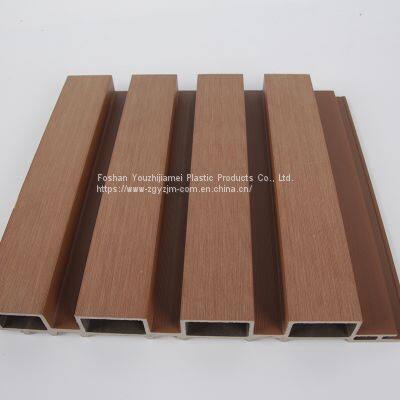 YZJM PVC WPC Wall Panel For Home Decor European 3D Design Wooden Grain Fluted Interior Decorative Wall Board photo-4