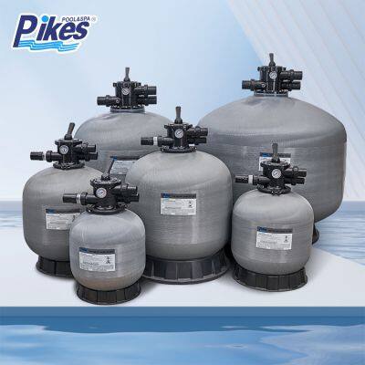 Pikes top mount sand filter brand new fiberglass OEM/ODM uv-resistant surfaced swimming pool sand filter