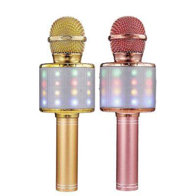 Portable BT Wireless LED Microphones Handheld Home Party Karaoke BT Speaker Microphone