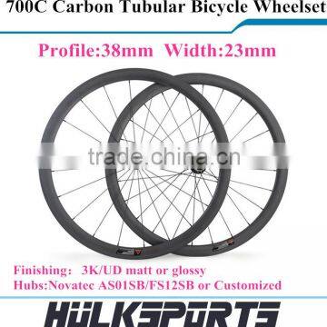 Road bicycle wheel 700c carbon road bike Tubular wheel 38mm carbon Tubular wheel wheelset